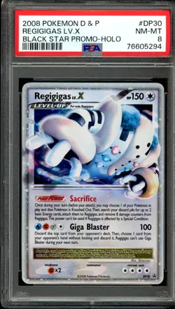 Pokemon Regigigas Lv.X Black Star Ultra Rare Promo DP30 PSA 8 Near Mint Ink Fade - Image 1