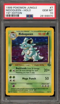 Pokemon Nidoqueen Jungle 1st Edition Holo Rare #7 PSA 10 Gem Mint - Image 1