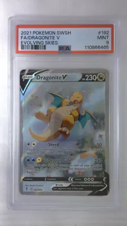 ~ PSA 9 Pokemon Dragonite V Alternate Full Alt Art #192 Evolving Skies MINT ~ - Image 1