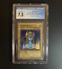 CGC 7.5 - Mystical Elf LOB-062 Original 2002 Print Unlimited Super YuGiOh PSA 7 - Image 1