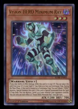Yugioh Vision HERO Minimum Ray BLHR-EN005 Ultra Rare 1st Edition LP - Image 1