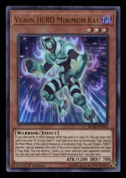Yugioh Vision HERO Minimum Ray BLHR-EN005 Ultra Rare 1st Edition LP - Image 1