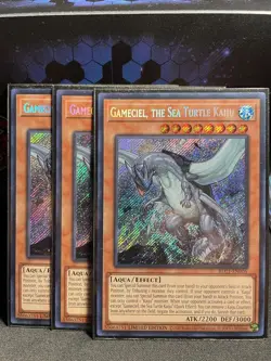 Yugioh Gameciel,the Sea Turtle Kaiju x3 BLRR-EN075 Secret Rare 1st Ed NM Playset - Image 1