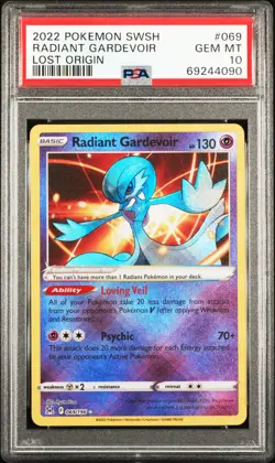 2022 POKEMON SWORD & SHIELD LOST ORIGIN #069 RADIANT GARDEVOIR PSA 10 - Image 1