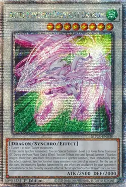 Yugioh! Accel Synchro Stardust Dragon - MP24-EN030 - Quarter Century Secret Rare - Image 1