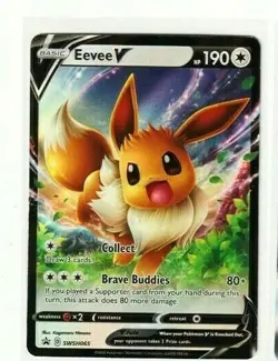 Pokemon EEVEE V SWSH065 Full Art Black Star Promo 2020 Ultra Rare CG Card 2021 - Image 1