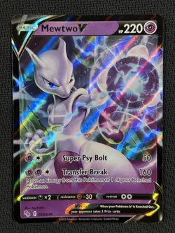 Mewtwo V 030/078 Pokemon GO TCG Holo Rare Card 2022 Set (Near Mint) NM 2 - Image 1