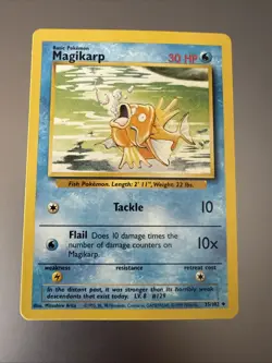 Magikarp Base Set 35/102 Uncommon Pokemon Card Unlimited Edition NM 1999 Vintage - Image 1