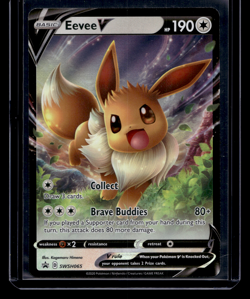 Eevee V Holographic Black Star Promo SWSH 065 Pokemon Card Sword Shield Holo! - Image 1