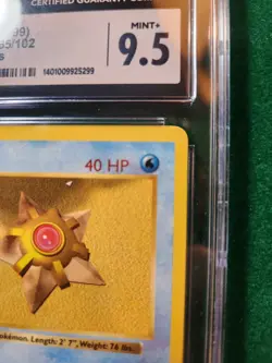 Staryu 65/102 Shadowless Base Set WOTC 1999 Pokemon Card Graded CGC 9.5 - Image 4