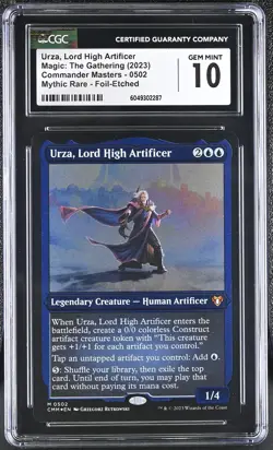 URZA, LORD HIGH ARTIFICER Commander Masters Etched Foil Mythic CGC 10 MTG - Image 1