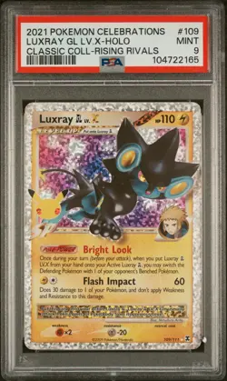 2021 POKEMON CELEBRATIONS CLASSIC COLLECTION #109 LUXRAY GL LV.X-HOLO PSA 9 - Image 1