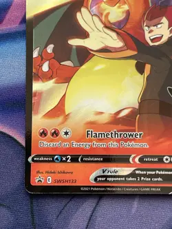 Pokemon Lance's Charizard V SWSH133 Celebrations Holo Black Star Promo🔥 - Image 5