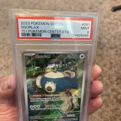 2023 POKEMON SVP 151 POKEMON CENTER ETB PROMO #051 SNORLAX PSA 9 - Image 3