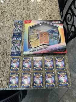 Pokemon Prismatic Evolutions Poster Collection + 2 Japanese Future Flash Packs - Image 1
