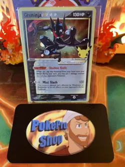 Pokemon Celebrations ETB Greninja SWSH144 Black Star Promo Holo- Sealed HD SWIRL - Image 2