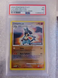 2008 Pokemon Lucario Reverse Foil Burger King Collection PSA 7 Promo - Image 3