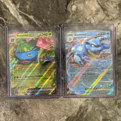 Pokemon TCG Venusaur And Blastoise Ex Stellar Crown Stamped Black Star Promo-NM - Image 1