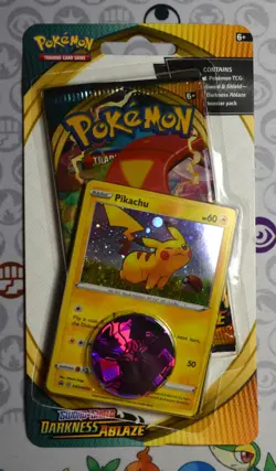 Pokemon Sword Shield Darkness Ablaze Booster Pack Blister PIKACHU SEALED - Image 1