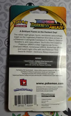 Pokemon Sword Shield Darkness Ablaze Booster Pack Blister PIKACHU SEALED - Image 2