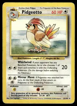 1999 Pokemon Classic - Base Set Pidgeotto #22 Heavy Play - Image 1