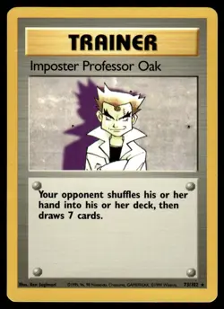 1999 Pokemon Base Set Imposter Professor Oak #73 Heavy Play - Image 1