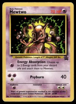2000 Pokemon Promos - Wizards Black Star Mewtwo #14 Heavy Play - Image 1