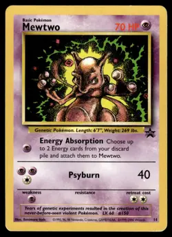 2000 Pokemon Promos - Wizards Black Star Mewtwo #14 Heavy Play - Image 1