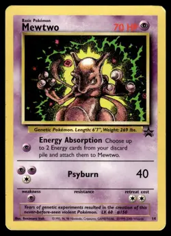 2000 Pokemon Promos - Wizards Black Star Mewtwo #14 Heavy Play - Image 1