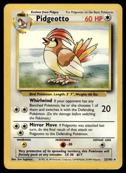 1999 Pokemon Classic - Base Set Pidgeotto #22 Heavy Play - Image 1