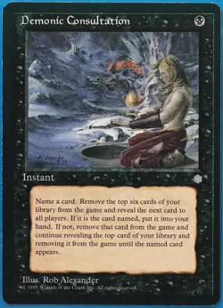 Demonic Consultation Ice Age NM Black Uncommon MAGIC CARD (ID# 503961) ABUGames - Image 1