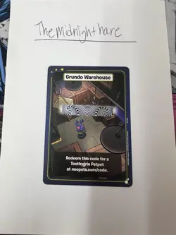 Neopets Battledome ToothyGrin Petpet Grundo Warehouse Code Card - Image 1