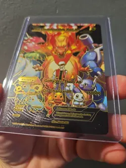 Undefeatable Red GX Black Foil Fan Art Vinyl Collector Pokemon Card - Image 2