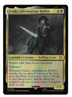 MTG Frodo, Adventurous Hobbit FOIL Lord of the Rings Commander (LTC) Magic #0002 - Image 1
