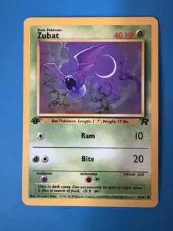 1st Edition Zubat 70/82 - Team Rocket - Pokemon Card - Near Mint (NM) - Image 1