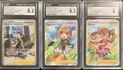 CGC 8.5 CYNTHIA'S AMBITION 8.5 GARDENIA'S VIGOR 8 SHAUNA SWORD & SHIELD POKEMON - Image 1