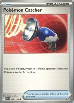 Pokemon Catcher 187/198 - Scarlet & Violet Base Set Reverse Holo - NM - Image 1