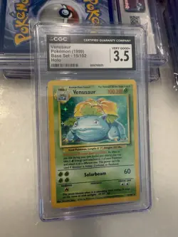 📈 1999 POKEMON BASE Set #15 VENUSAUR HOLO CGC 3.5 Fresh Grade! Fast Ship 🇺🇸 - Image 1