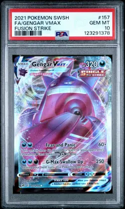2021 POKEMON SWORD & SHIELD FUSION STRIKE #157 FULL ART/GENGAR VMAX PSA 10 - Image 1