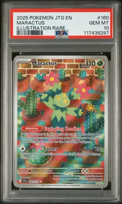 PSA 10 - GEM - Maractus 160/159 Pokemon Journey Together 2025 Illustration Rare - Image 1