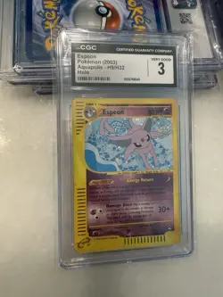 📈 Rare 🔥 CGC 3 Espeon Holo H9/H32 Pokemon 2003 Aquapolis 🌟Pop 3! Eveelution - Image 1