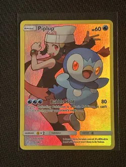 Pokemon Piplup Holo Full Art Cosmic Eclipse Secret Rare Card 239/236 - Image 1