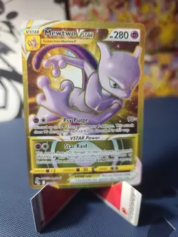 Pokemon Go Gold Mewtwo VSTAR Holo Ultra Rare Card 086/078 Pokemon TCG - Image 1