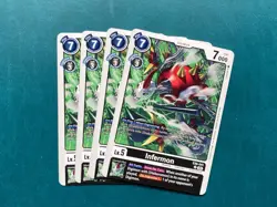 Infermon EX6-041 Playset Infernal Ascension Digimon Card Game x4 - Image 1