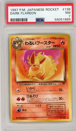 1997 Pokemon Japanese Rocket - #136 Dark Flareon - PSA 7 NM Graded Card - Image 1