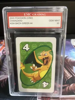 CHARIZARD 2020 Pokemon #4 EMC GRADED 10 ASIA BACK GREAT POKEMON CARD MINT GREEN - Image 1