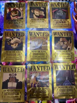 One piece 9 Warlords✨One Piece Wanted Poster Gold Card Collectible✨ - Image 1