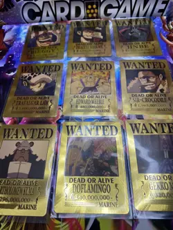 One piece 9 Warlords✨One Piece Wanted Poster Gold Card Collectible✨ - Image 3