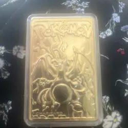 23K Gold Plated CHARIZARD Trading Card 1999 Burger King Pokemon Ball excellent - Image 1