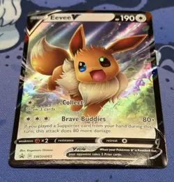 Pokemon Card TCG - Eevee V SWSH065 Black Star Promo Sword & Shield Promo NM - Image 2